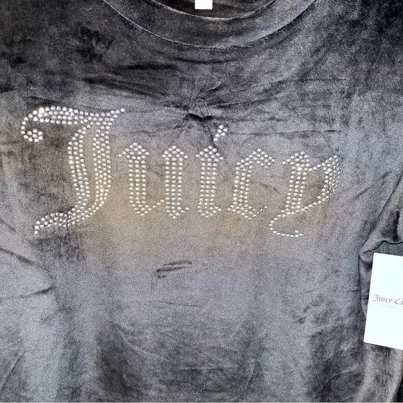 JUICY COUTURE Sleepwear Velour pijama 2 Set Black Size M spell out silver - Picture 3 of 11